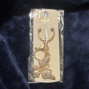 Butterfly Keychain with Gold and Lavender Accents
